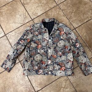 Grannycore Retro Quilted Jacket Vintage Cabbage Roses